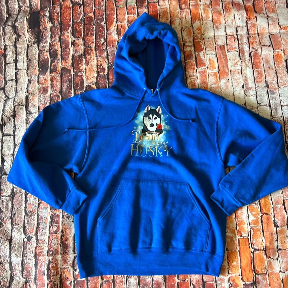 Beauty and the Husky hoodie size medium